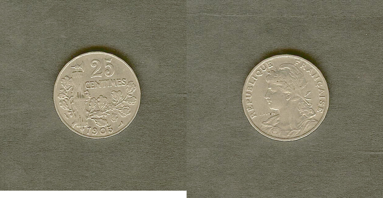 25 centimes Patey, 2e type 1905 TTB